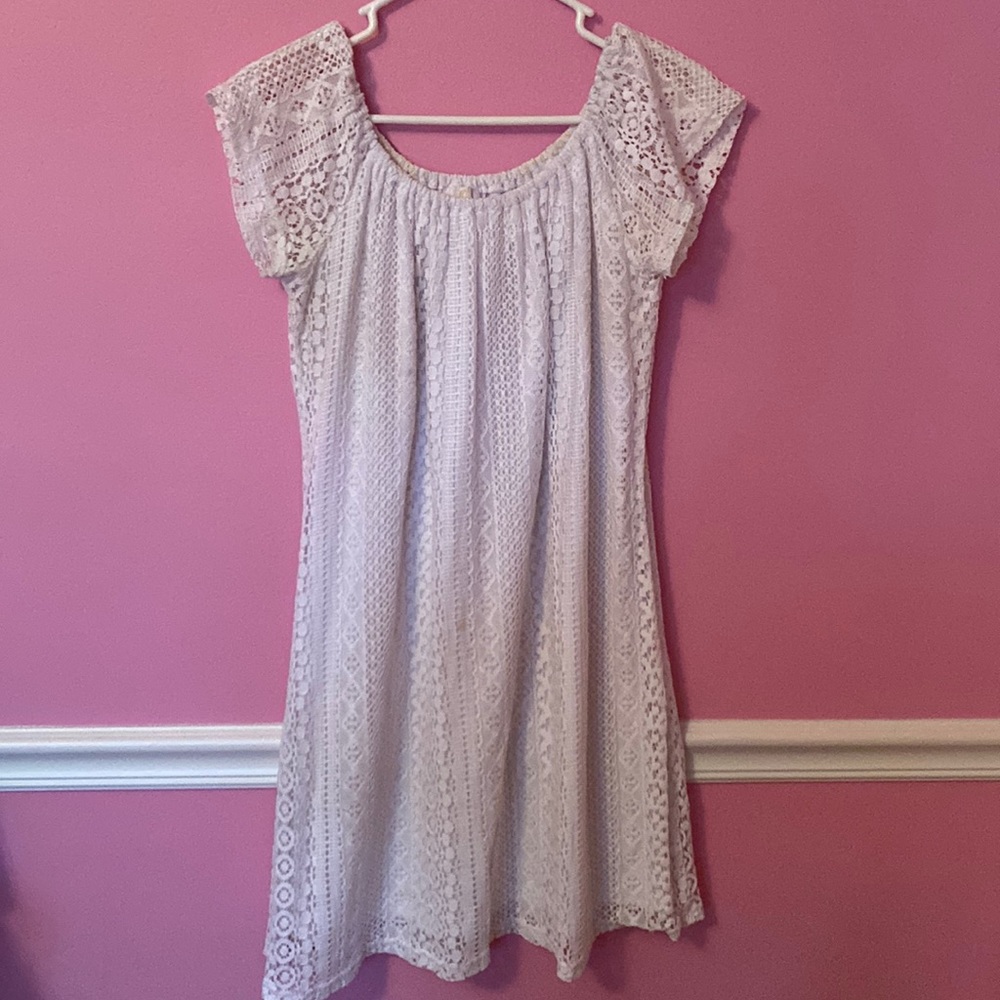 White Ladies Summer Dress + Size M + Two layers + Short